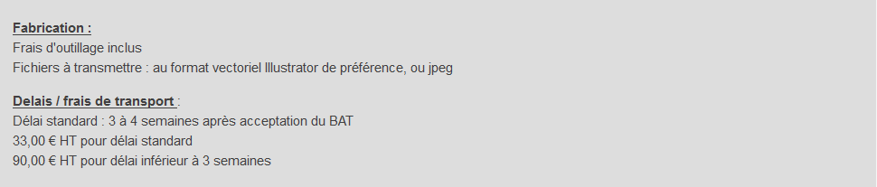 Informations et descriptif écusson personnalisable